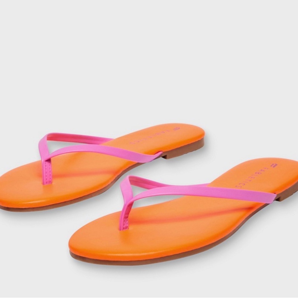 Fabletics Women’s Orange & Pink Flip Flop Sandals